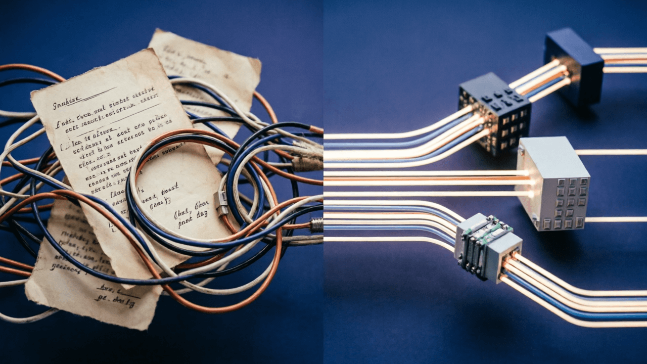 Conceptual illustration: The shift from instruction to execution
